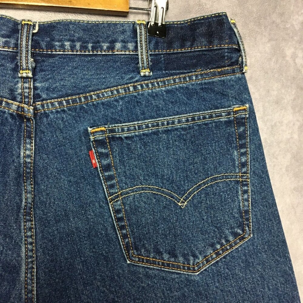 Levis Mens 505 Regular‎ Fit Blue Jeans size 38x28 Cotton Denim Pants Zipper Fly - Picture 8 of 16